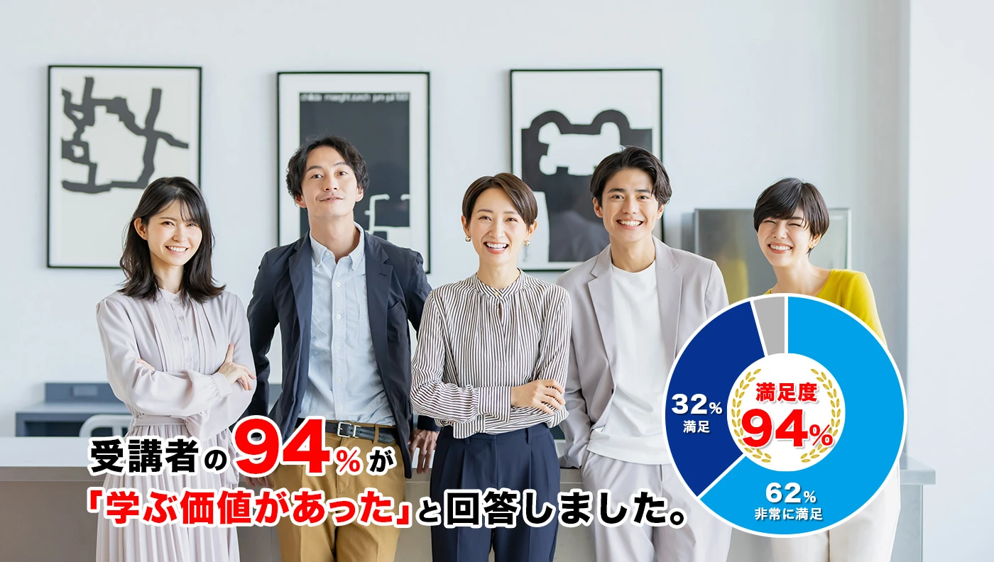 受講者の94%が「学ぶ価値があった」と回答しました。